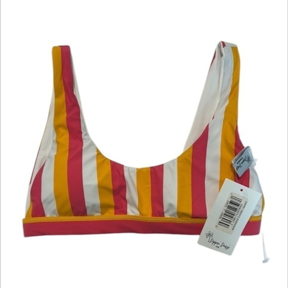 Dippin' Daisy's stripe bikini swim top size small new